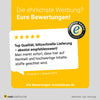 Top Kundenbewertung für Raab Vitalfood – blitzschnelle Lieferung, hohe Qualität und Reinheit, 5 von 5 Sternen. Trusted Shop Logo rechts und Danke für euer Vertrauen!