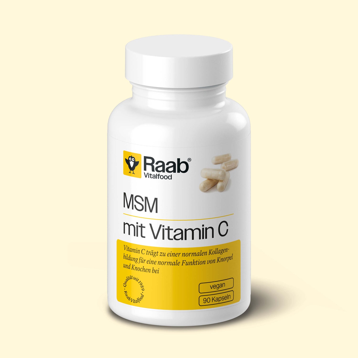 Raab MSM mit Vitamin C Kapseln 90 Stück - Vitamin C trägt zu einer normalen Kollagenbildung für eine normale Knorpelfunktion bei