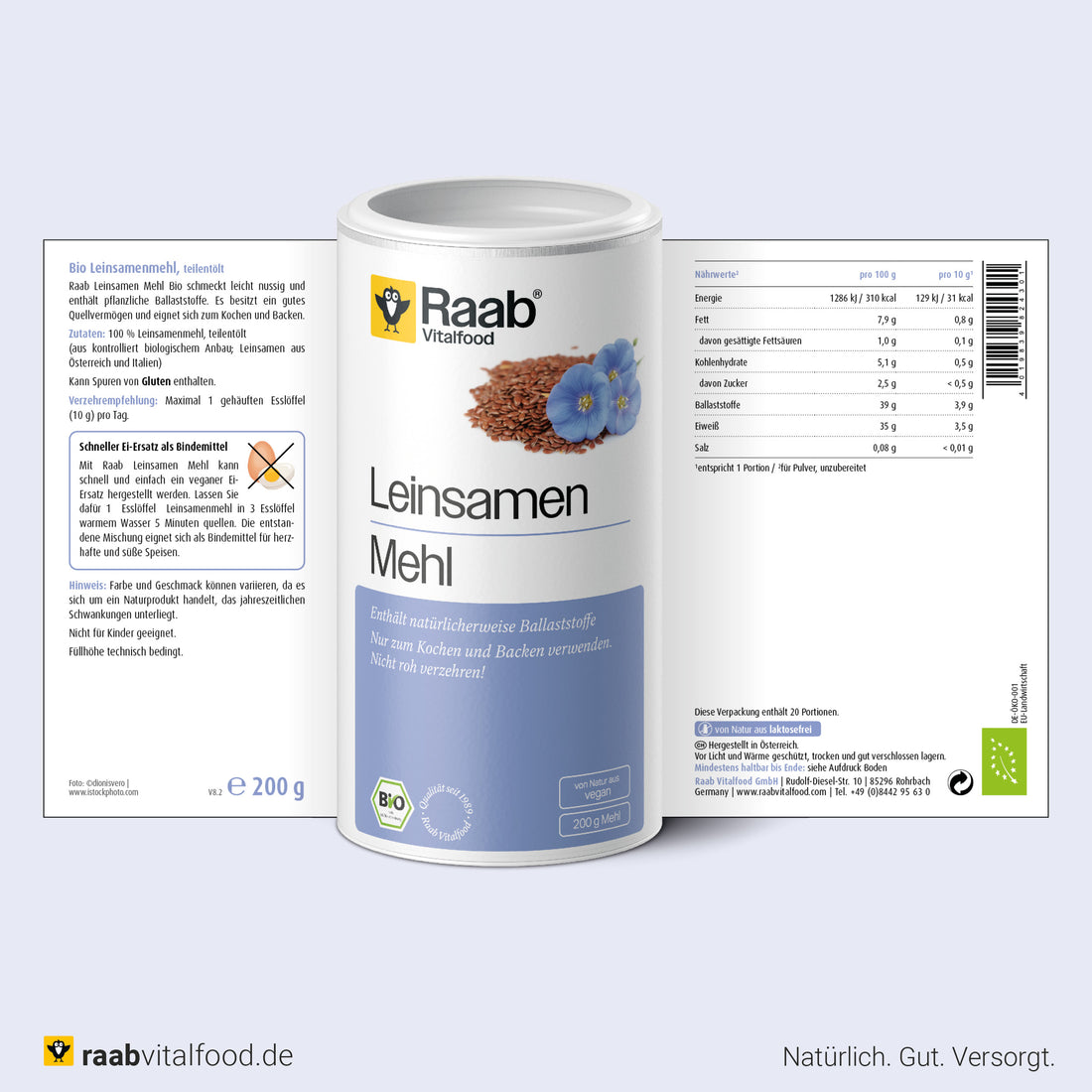 Bio Leinsamen Mehl Pulver