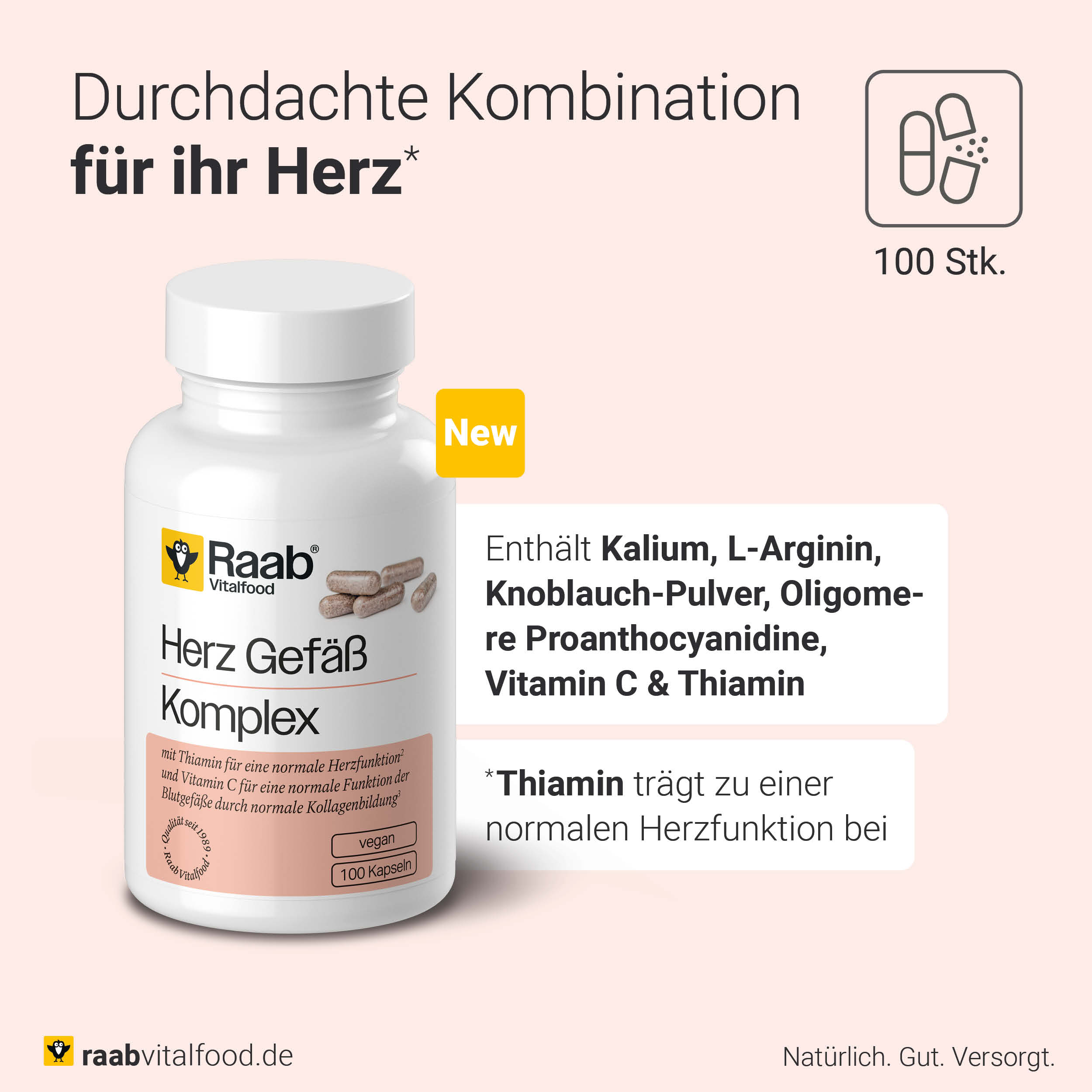 Raab Komplex-Reihe - Durchdachte Kombinationen für Herzfunktion und Blutgefäße - Thiamin, Vitamin C