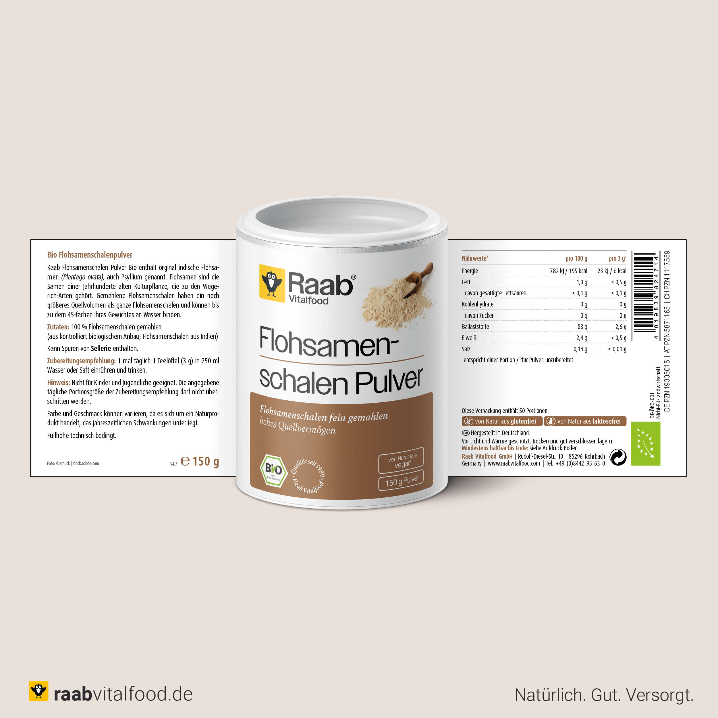 Bio Flohsamenschalen Pulver