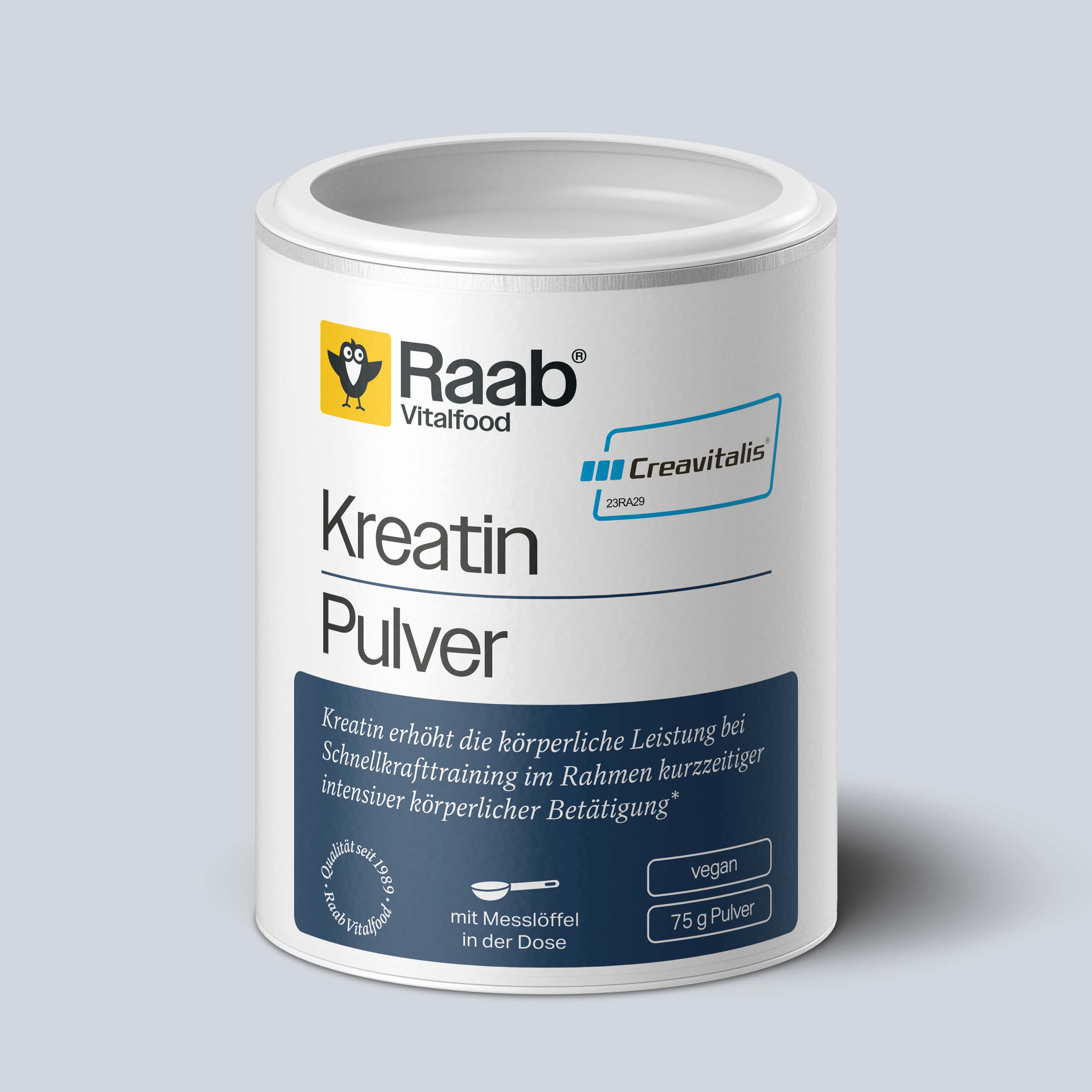 Raab Kreatin Pulver 75g - Kreatinmonohydrat Creavitalis® aus deutscher Herstellung, vegan