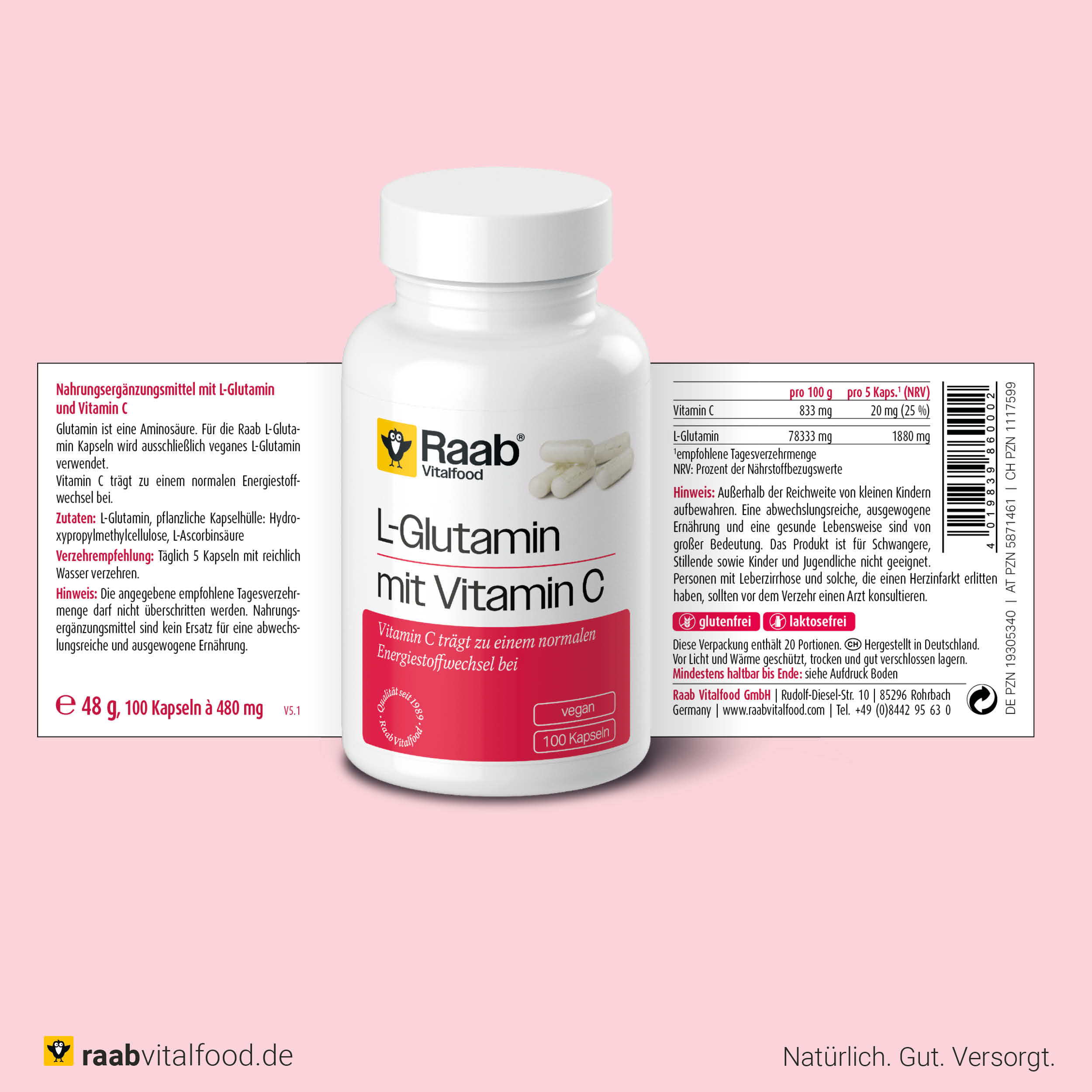 L-Glutamin mit Vitamin C Kapseln