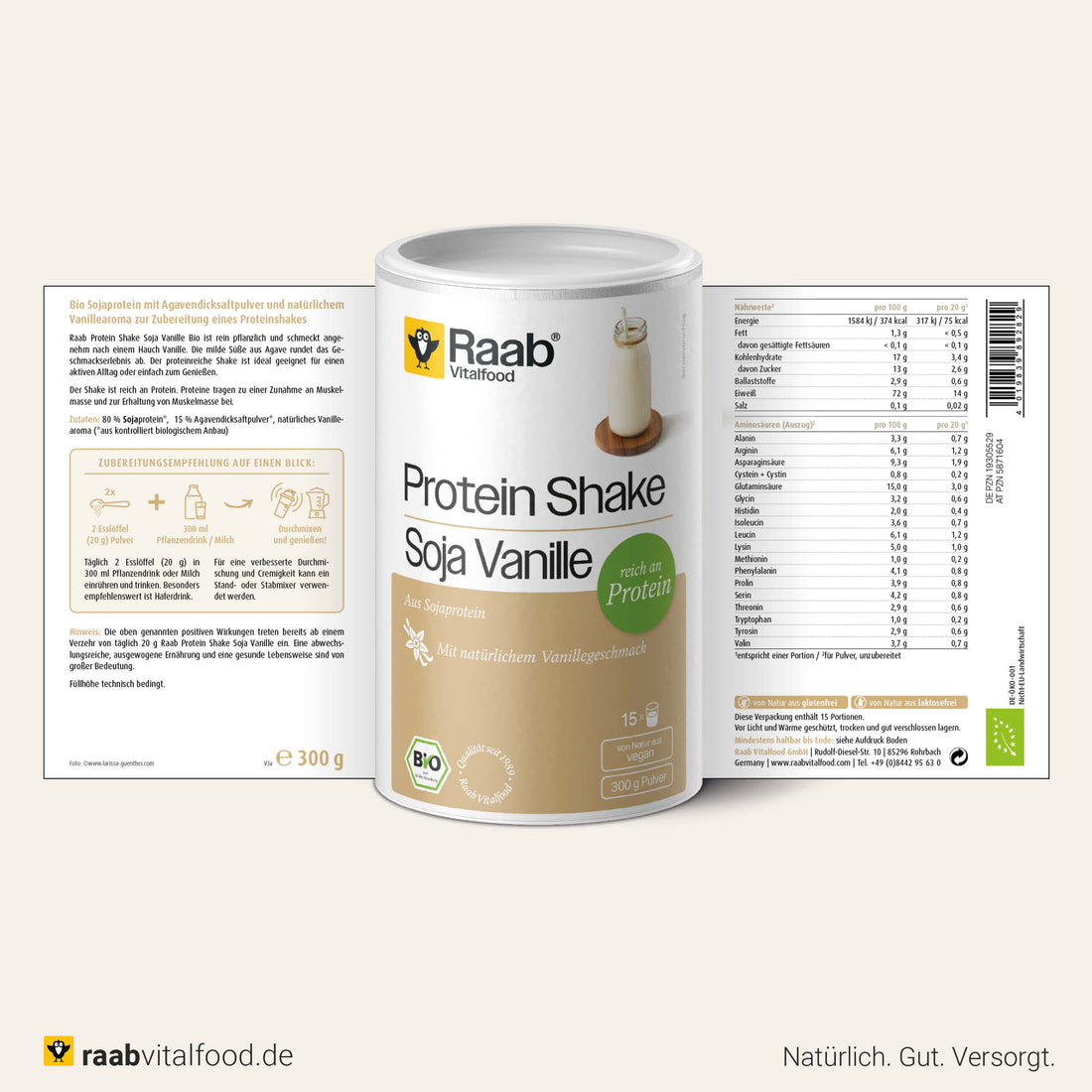 Bio Protein Shake Soja Vanille Pulver