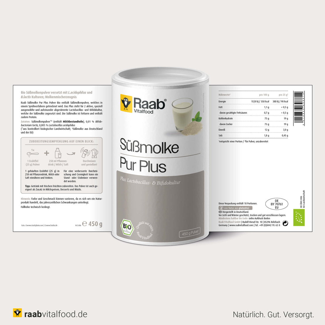 Bio Süßmolke Pur Plus Pulver