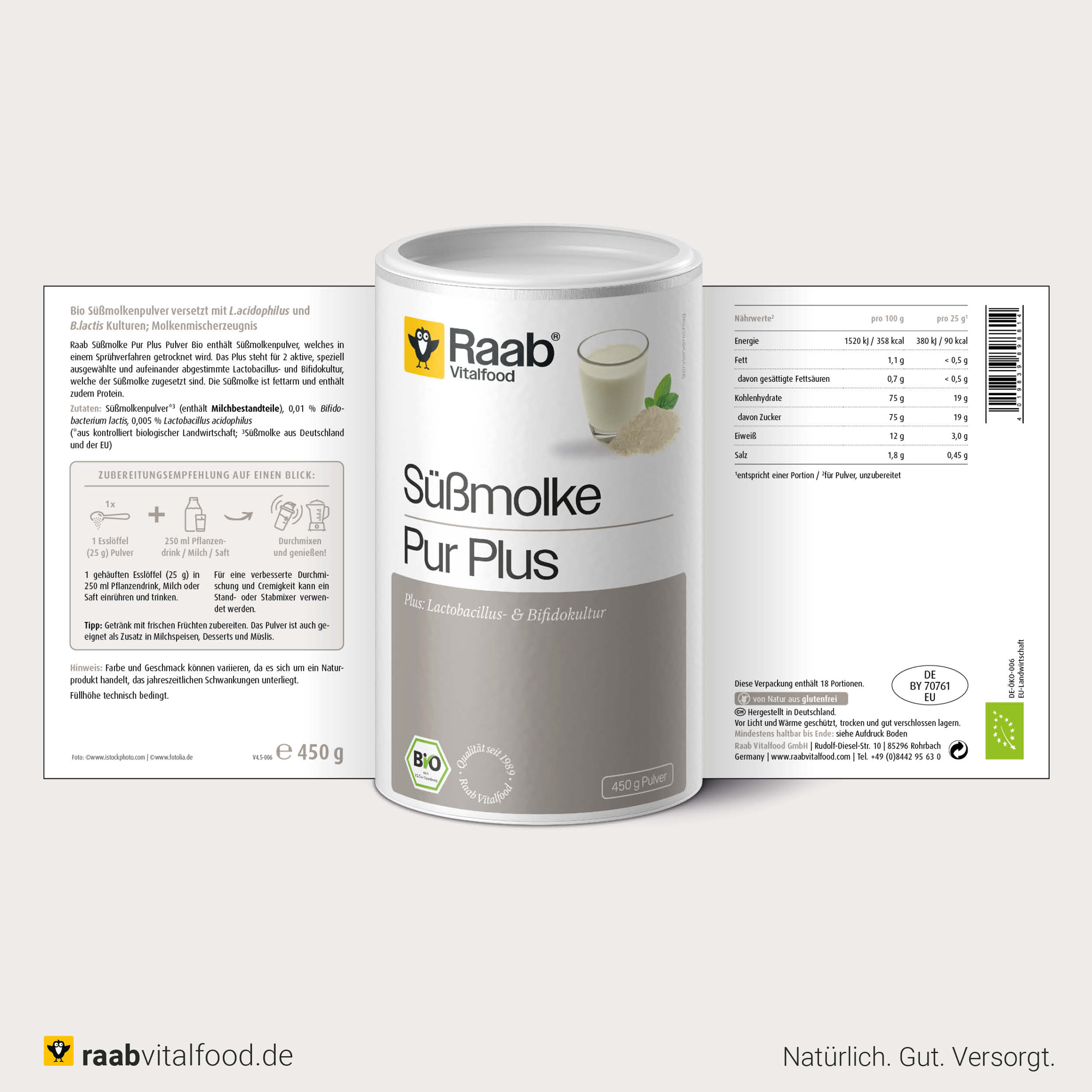 Bio Süßmolke Pur Plus Pulver