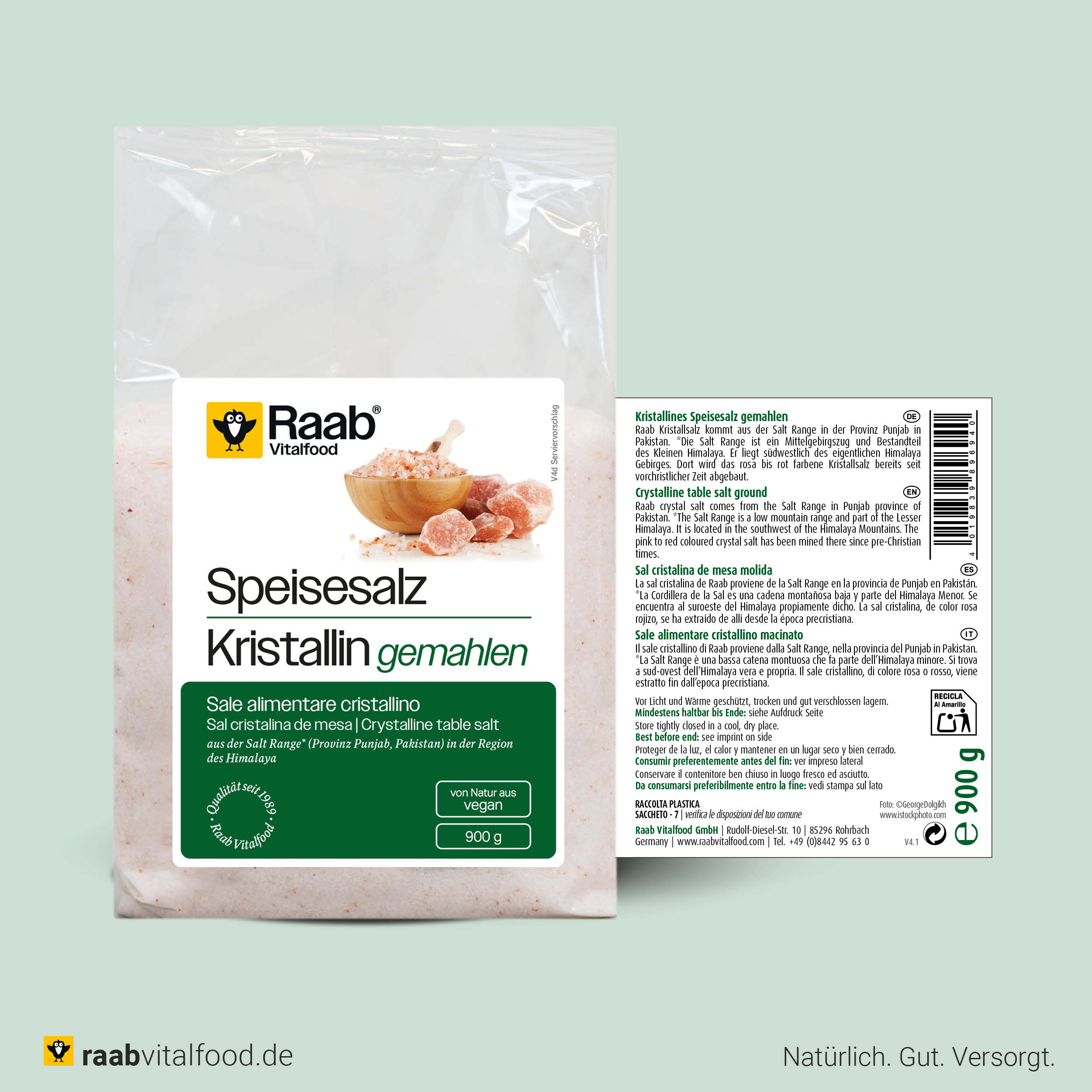 Kristallines Speisesalz gemahlen