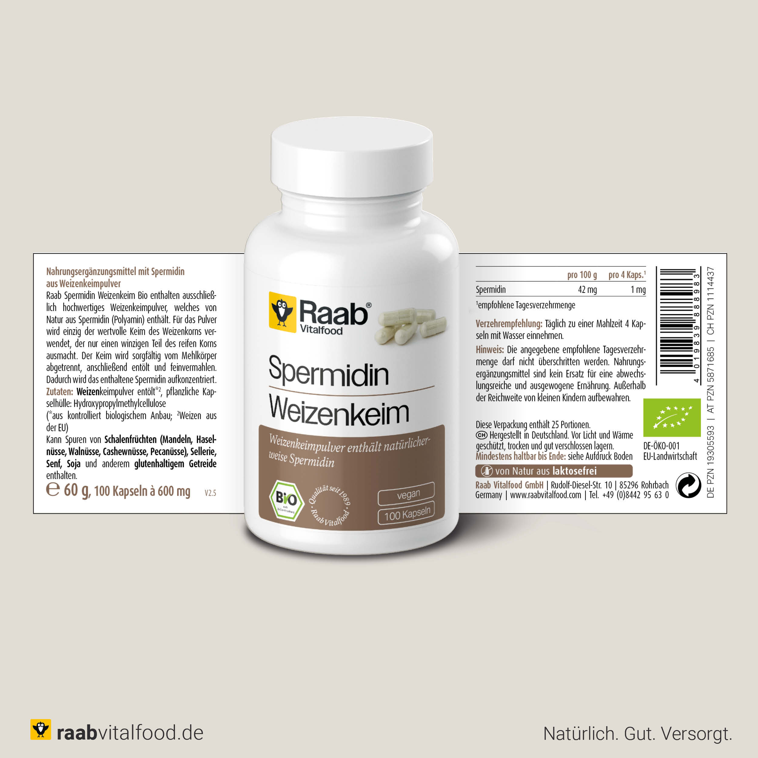 Bio Spermidin Weizenkeim Kapseln