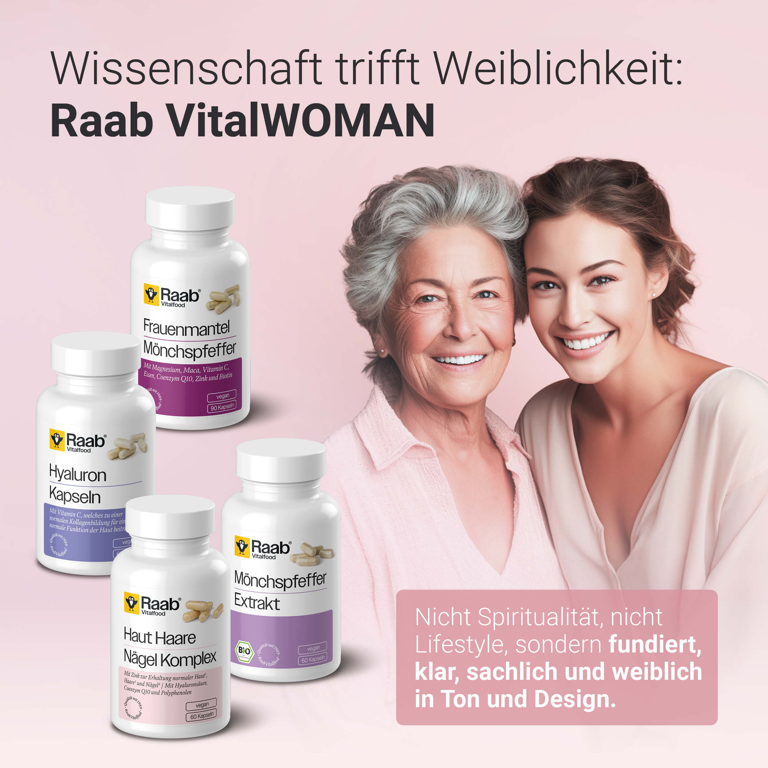 Raab VitalWOMEN - Durchdachte Produkte mit Vitaminen, Mineralstoffen und Pflanzenstoffen für Frauen formuliert