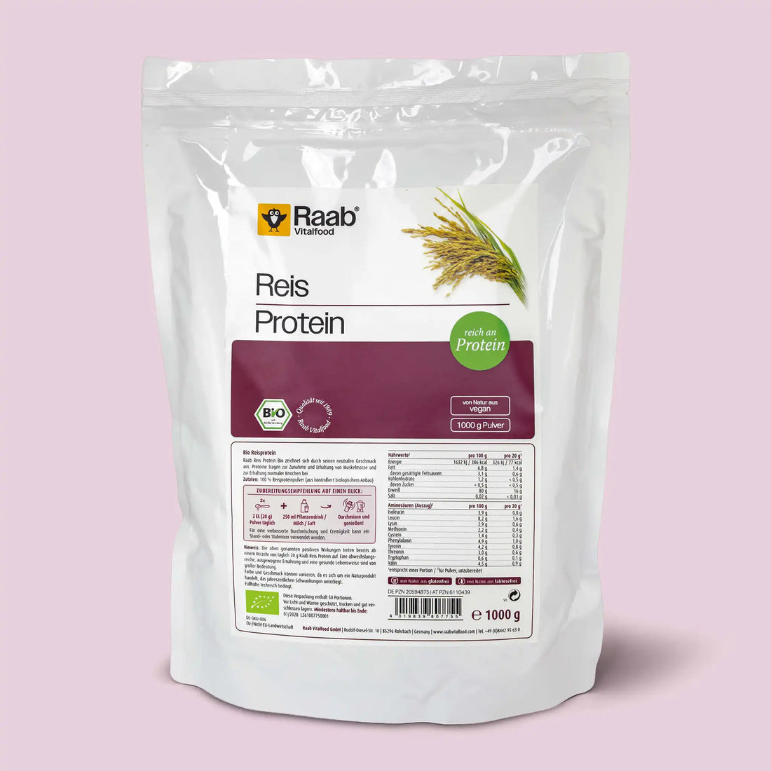 Bio Reisprotein Pulver - 1000 g